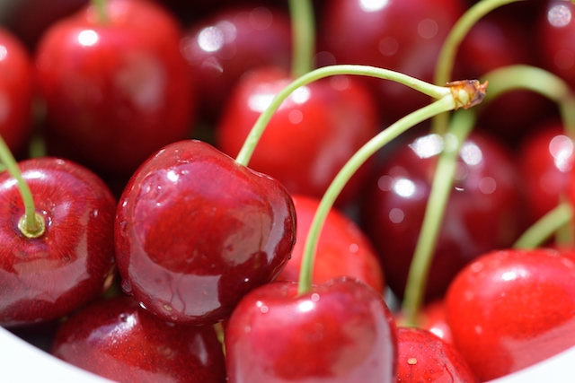 Close up of cherries.