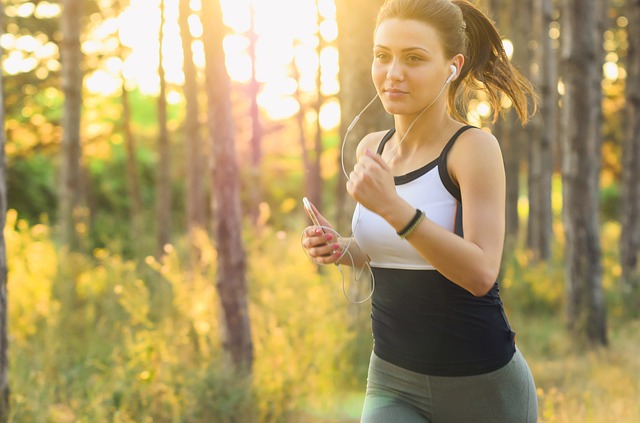 a woman running to make her tired for better sleep later. 